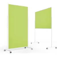 MAGNETOPLAN mobile Moderationstafel VarioPin White, Hoch-/Querformat, 2-seitig nutzbar, B 1000 x H 1800 mm, Filz/Aluminium, grün/weiß