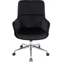 Mendler Bürostuhl MCW-J64, Drehstuhl Schreibtischstuhl Lehnstuhl, mit Armlehne höhenverstellbar Samt MVG schwarz