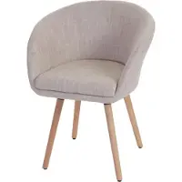 Mendler Esszimmerstuhl Vaasa T633, Retro Textil, creme/grau