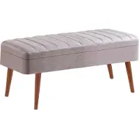 Homitis Aufbewahrungsbank "Vina" in Grau - (B)90 x (H)40 x (T)39 cm - onesize