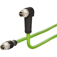 METZ CONNECT Verbindungsleitung M12 ST-M12 ST, 8-pol X-kodiert, gerade-gewinkelt, 1 m
