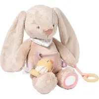 Nattou Aktiv-Kuscheltier Kaninchen Pomme, Aus Polyester, Mit verschiedenen Aktivitäten, Ca. 40 cm, Alice und Pomme, Altrosa
