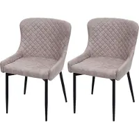 MCW 2er-Set Esszimmerstuhl MCW-H79, Küchenstuhl Lehnstuhl Stuhl, Vintage Metall Stoff/Textil grau