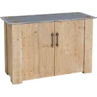 Mendler Sideboard MCW-L76, Kommode Schrank, Industrial Massiv-Holz MVG- 80x120x48cm, natur mit Metall-Optik