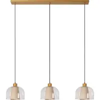 Lucide Design-Pendellampe Gunhild 3-helle goldene Gerade