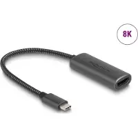 DeLOCK USB Type-C Adapter zu HDMI (DP Alt Mode) 8K mit HDR Funktion Aluminium, 0,2 m, USB Typ-C, HDMI, Männlich, Weiblich, Gerade