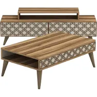 Skye Decor , City - Walnut, Cream, Wohnzimmermöbel-Set, Nussbaum, 100 % MELAMINBESCHICHTETE SPANPLATTEN, 140 x 41,8 x 48,8 cm