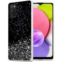 Cadorabo TPU Hülle für Samsung Galaxy A03s mit Glitzer