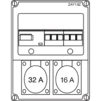 Hager Steckdosenkombination 1 CEE-Steckdose16A 5-pol. 1 CEE 32A 5-pol