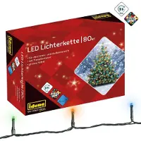 Toppoint Lichterkette 80 LED multicolor 16m bunt, innen & außen