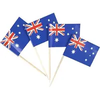 König Design 100 Flaggenpicker Länder Nationen Deko Zahnstocher Flagge Geburtstag Party DIY, Farbe:Australien
