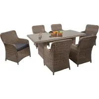 Mendler Poly-Rattan Garnitur MCW-E98, Sitzgruppe Balkon-/Garten-/Lounge-Set, Spun Poly halbrundes Rattan MVG beige Kissen grau