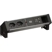 Bachmann DESK2 ALU BLACK 2xT13 937.0031xCM 1xUSB