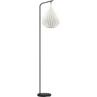 Eglo Stehlampe Minting, Lampe Wohnzimmer mit Origami Lampenschirm, Standleuchte aus Metall in Schwarz und Papier in Weiß, 158,5 cm