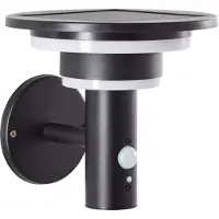 Brilliant schwarze Solar Außenwandleuchte GARVINA | inkl. Bewegungsmelder | 3W 430 lm 3000 K | Edelstahl
