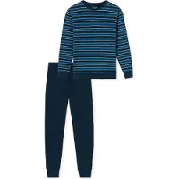 Schiesser Schlafanzug 2 tlg. Rundhalsausschnitt, Langarm, Single Jersey, feine Blockstreifen
