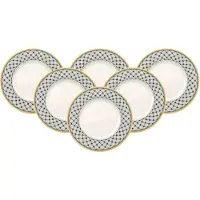 Villeroy & Boch Frühstücksteller "Frühstücksteller Audun Promenade ø 21,6 cm 6er Set weiß-grau-gelb"