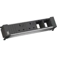 Bachmann Multi-Tischsteckdose EB 4Steckd 916.0821 schwarz Aluminium