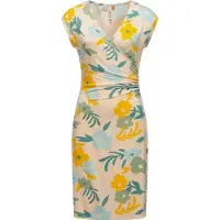 Ragwear Etuikleid "Crupi Print" Ohne Taschen figurbetontes Sommerkleid mit Raffung an der Taille