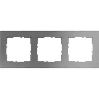 Legrand 765393 SEANO+ 3-fach Rahmen mit Echtmaterialoberfläche, Farbausführung Brushed Steel