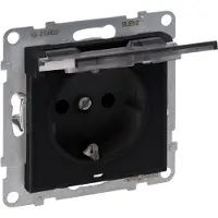 Legrand SEANO Schuko-Steckdose, SL, erhöhter Berührungsschutz, Klappdeckel, IP21, SW, 1 Stk.