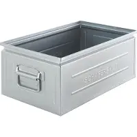 Schäfer Shop Stapelbox, 29,5 l, 50 kg, L 527 x B 308 x H 200 mm, Stahl, galvanisch verzinkt