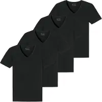 Schiesser T-Shirt "T-Shirt 2PACK T-shirt 4er Pack", Herren, Gr. XXL, schwarz, Obermaterial: 95% Baumwolle CO. 5% Elasthan EL., Shirts T-Shirt