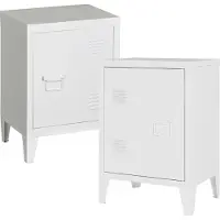 En.casa Nachtschrank Inari 2er Set Türgriff rechts und links Weiss
