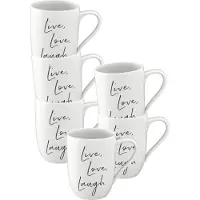 Villeroy & Boch Multipack Statement Becher mit Henkel Live Love Laugh - 6 Stück