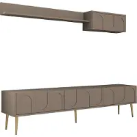 Skye Decor , Lyon 2 - Atlas, Gold, TV-Einheit, Atlas, 100 % MELAMINBESCHICHTETE SPANPLATTEN, 180 x 35 x 43 cm