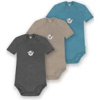 Normani 3er Set Baby Merino Body Kurzarm „Tauranga" - 9299