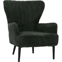 Mendler Lounge-Sessel MCW-K37, Cocktail-/Ohrensessel Polsterstuhl Retro Vintage Stoff Cord (290g/m²) dunkelgrün