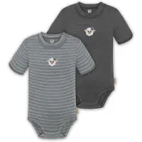Normani 2er Set Baby Merino Kurzarmbody „Tihoi" - 9317