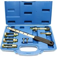 Wiltec Universal Ventilfederspanner Set 8-teilig, Ventilfederpresse für 8V, 12V, 16V Motoren, Ventilfeder Montage, Ventilschaftdichtung wechseln