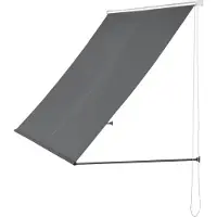 Pro-Tec Markise 150x120cm grau Sonnenschutz Beschattung Terrasse Garten []