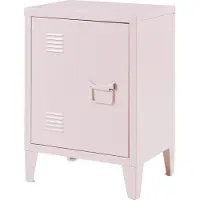En.casa Nachtschrank Inari Türgriff rechts Stahl Rosa