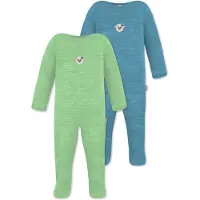 Normani 2er Pack MERINO Baby Merino Strampler „Levin" - 9413