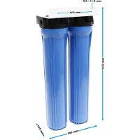 Naturewater NW-BRK02 2 Stufen Wasserfilter, 5 µ, 26,16 mm (3/4") Filtereinsatz, PP Kartusche Filter, Filterschlüssel, Sedimentfilter Aktivkohleblock