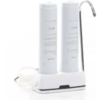 Naturewater NW-2-CTOUF 2 Stufen Counter Top Wasserfilter, 5 µ, Aktivkohle Block Filtereinsatz und Ultrafilter, mit Universaladapter, Wasserhahn