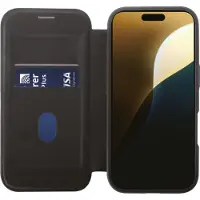 Vivanco MAG PREMIUM Wallet fuer iPhone 16 Pro Max, schwarz 2.0m Drop-Protection, MagSafe Support