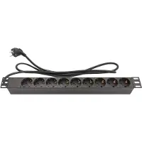 GOOD CONNECTIONS 19' 9-fach Steckdosenleiste SchuKo 1HE schwarz