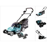 Makita DLM 432 RM2 Akku Rasenmäher 36 V ( 2x 18 V ) 43 cm Brushless + 2x Akku 4,0 Ah + Ladegerät