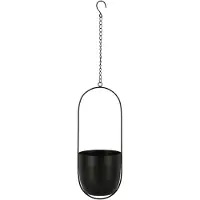 House Nordic | Pflanzenhänger Celle Schwarz Metall 14.5x15.5x37.5 cm | NADUVI