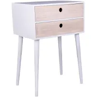 House Nordic Nachtschrank RIMINI Weiß 2 Schubladen | Gr.: onesize