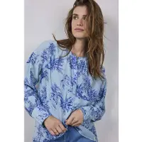 DIDI Blouse Sari Light Green Fineliner Print Größe: 46 | Longsleeves Outlet | Damen | Grün