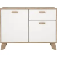 Ebuy24 Ikast Sideboard 2 Türen, 1 Schublade Eichen-Nachbildung, weiß.
