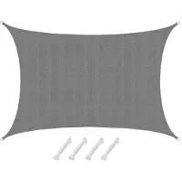 AMANKA HDPE Sonnensegel Wasserdurchlässig - 5 x 3 m Rechteckig Grau