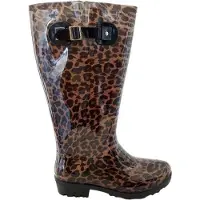 Wide Wellies Gummistiefel Leopard Braun Wadengröße 2XW/3XW-Schuhgröße 43