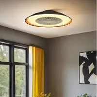 LumenXL Deckenventilator Cakir mit LED und schwarzem Stoffschirm - einstellbare Lichtfarbe