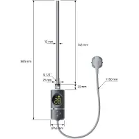 LuxeBath Elektrischer Badheizkörper mit Heizstab 900W 600x1500 mm Anthrazit gerade mit Seitenanschluss